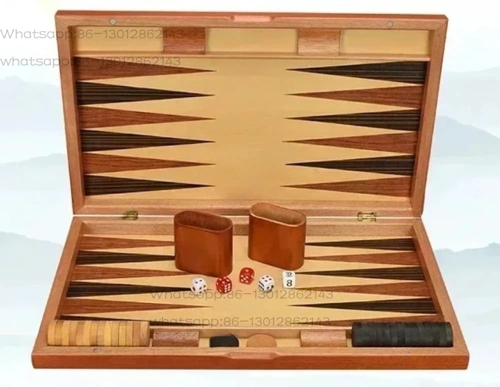 Set da Backgammon in Legno da 17 Pollici, Gioco da Tavolo Baccarat per l'Intrattenimento