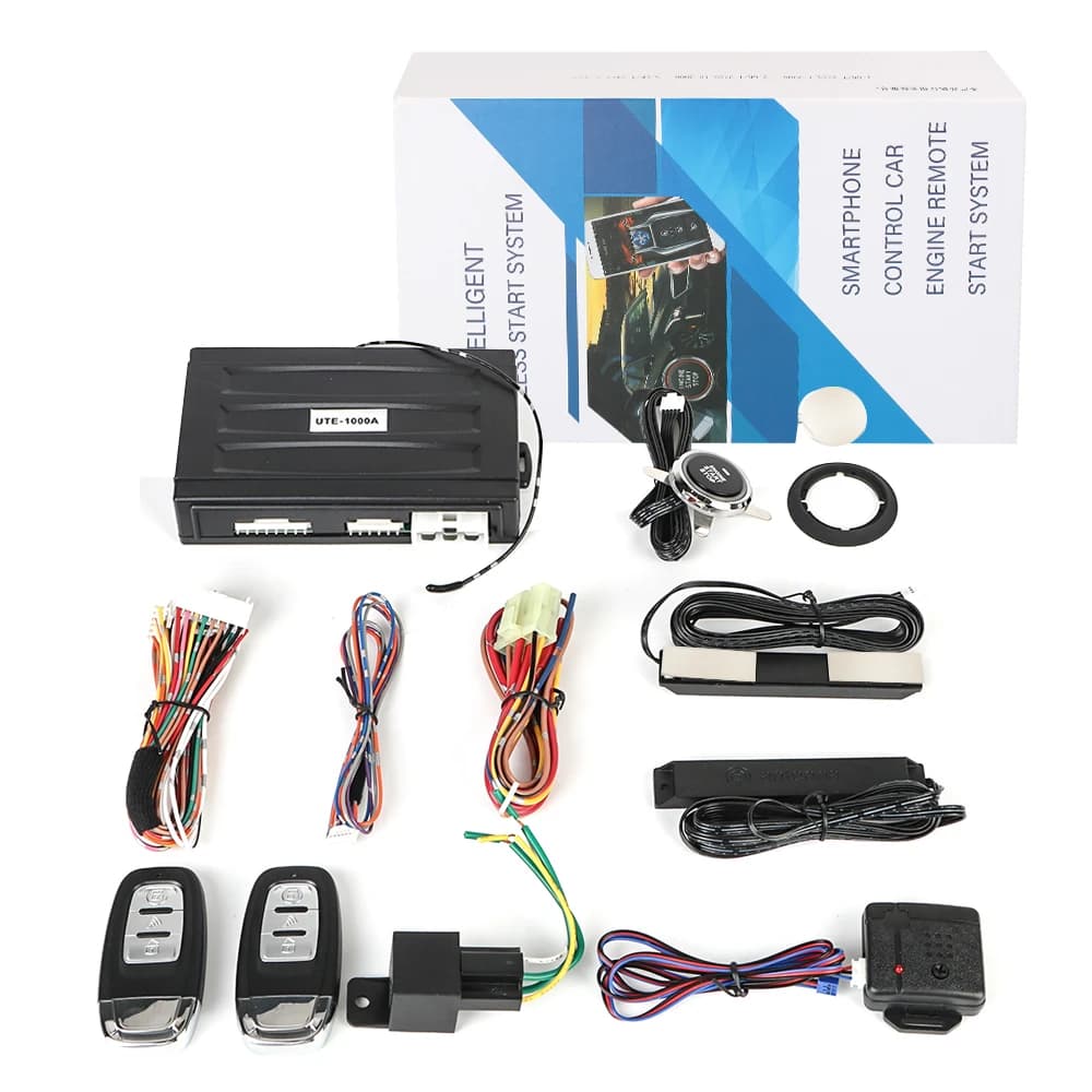 Car Start Stop Keyless Entry System Control Smartphone Universal One-button Start Push Systems Remote Start Kit