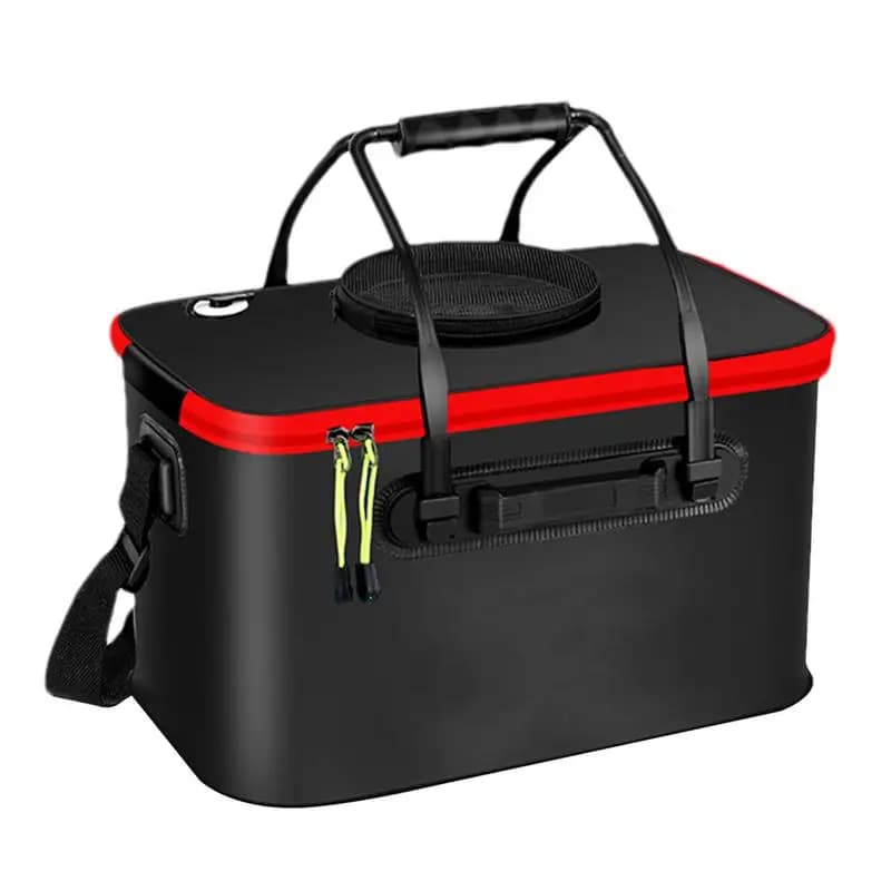 EVA fishing bucket Foldable live fish bucket EVA live fish box thickened Fishing equipment with aeration pump for travel camping