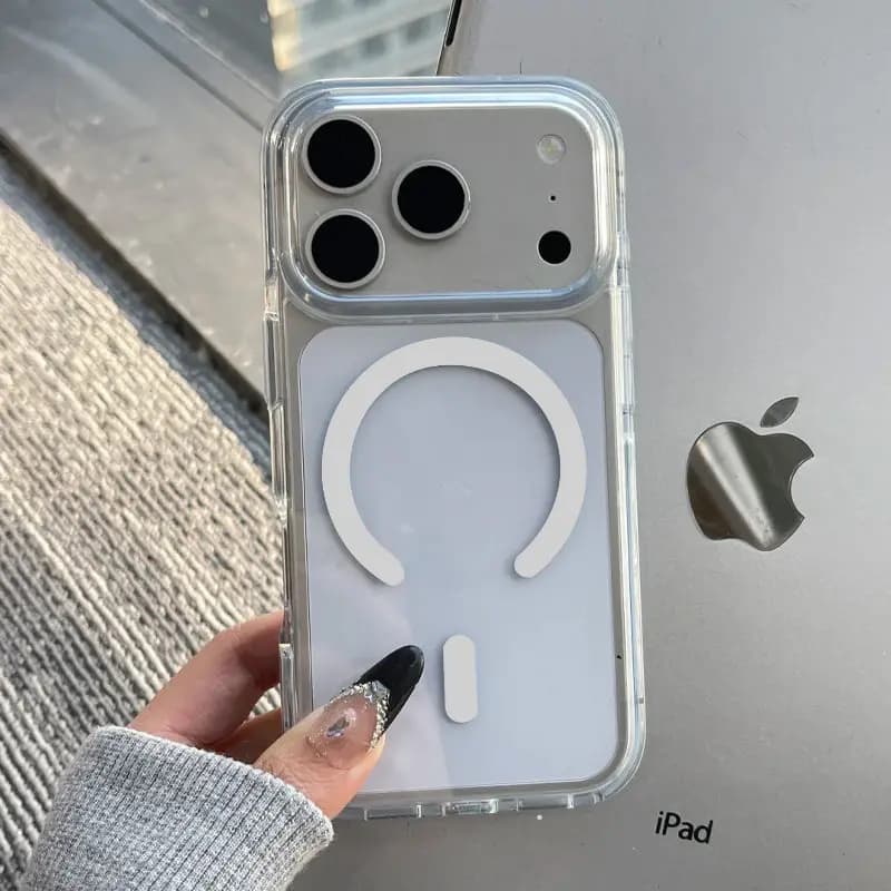 Shockproof HD Case for iPhone 18 Pro 17 16 e 15 14 Plus 13 12 11 Pro Max Mini for MagSafe Magnetic Clear Soft TPU Hard PC Cover