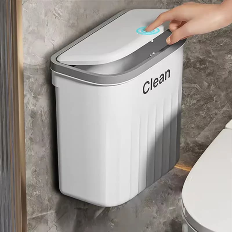 -ABHW Pattumiera a parete per bagno, WC, secchio per immondizia, cestino per rifiuti sospeso