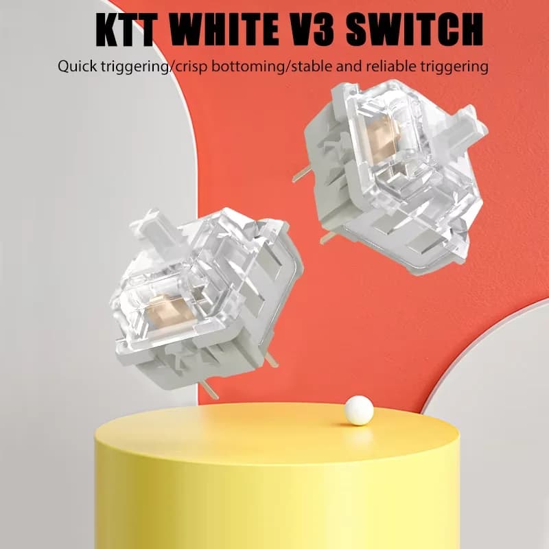 KTT Kang Bianco V3 Interruttori Tastiera meccanica fai da te Interruttore lineare 3 pin 45 gf Gioco personalizzato Kit tastiera hot swap Interruttore MX