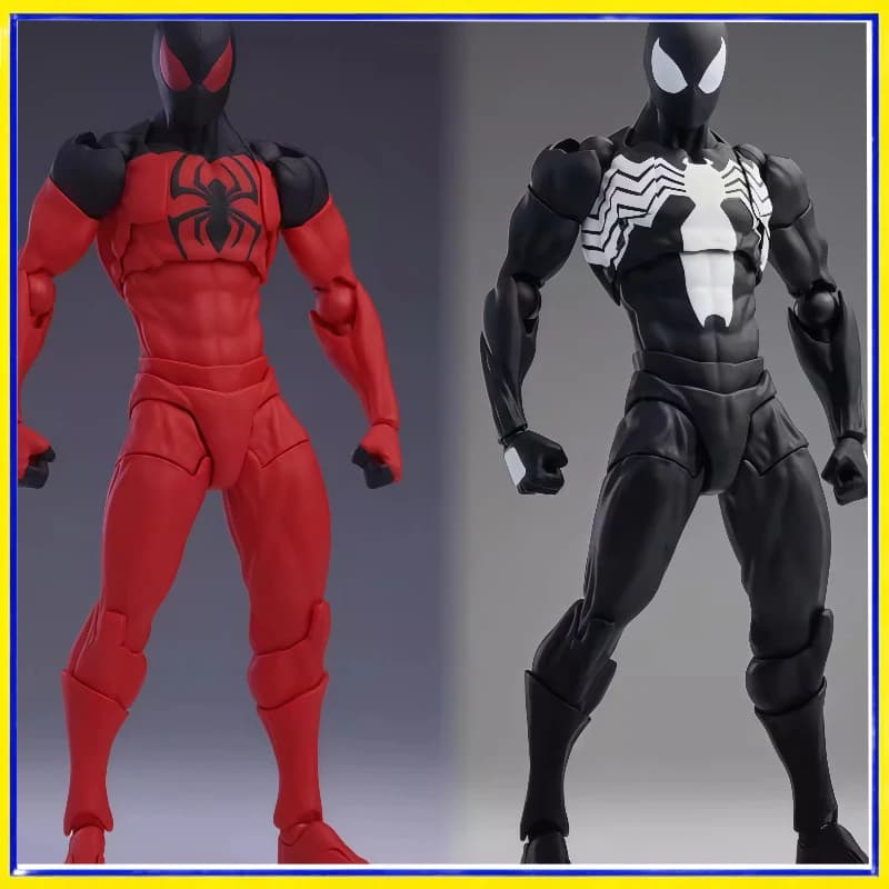 MESS TOYS Symbiote Spider-Man Scarlet Spider Kaine Action Figure Articolata, Costume Nero e Rosso, Modellino da Collezione dell'Eroe