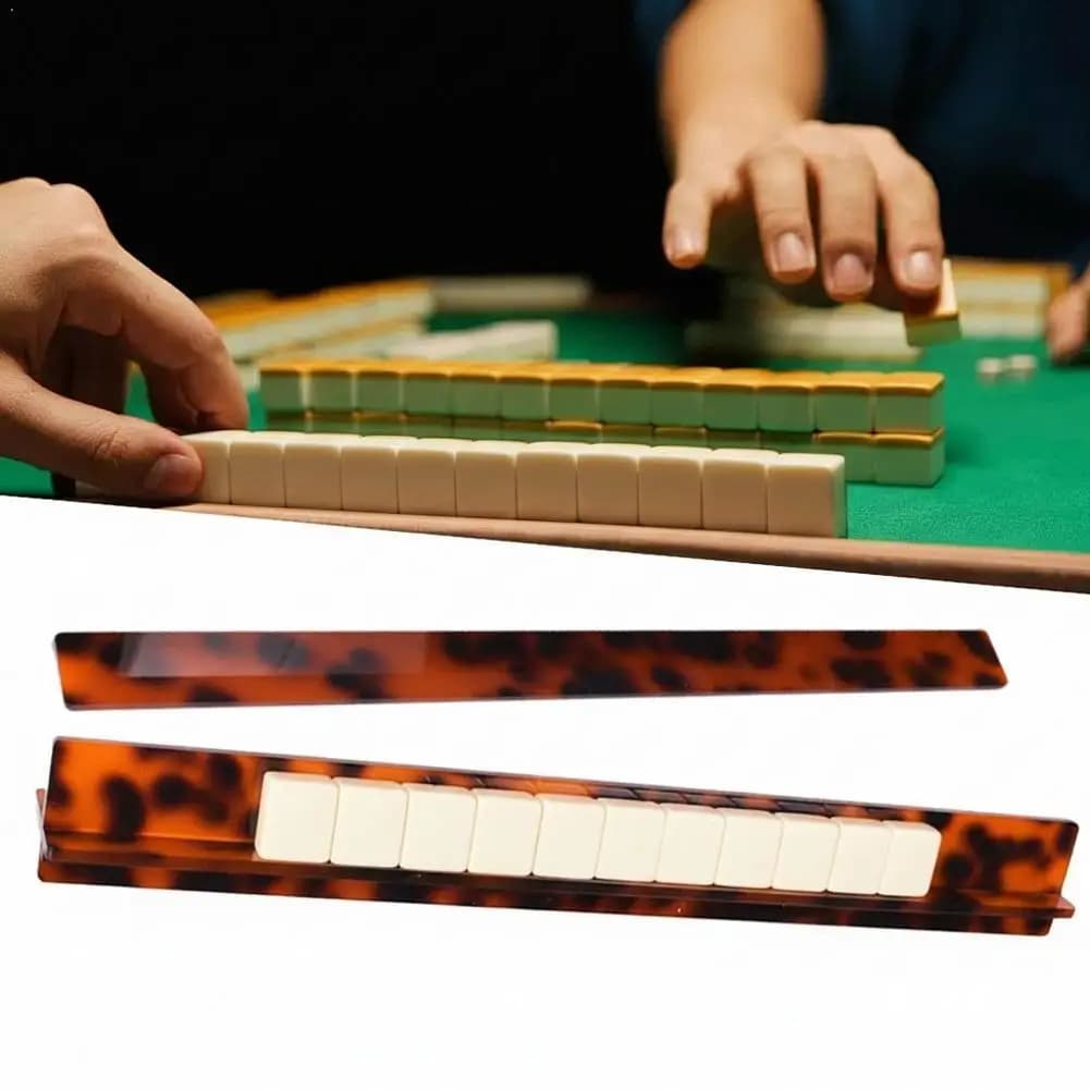 1 Pezzo Supporto per Tessere Mahjong in Acrilico, Montaggio Rapido, con Spingitessere, Combo per Giocatori, Appassionati e Sale Giochi