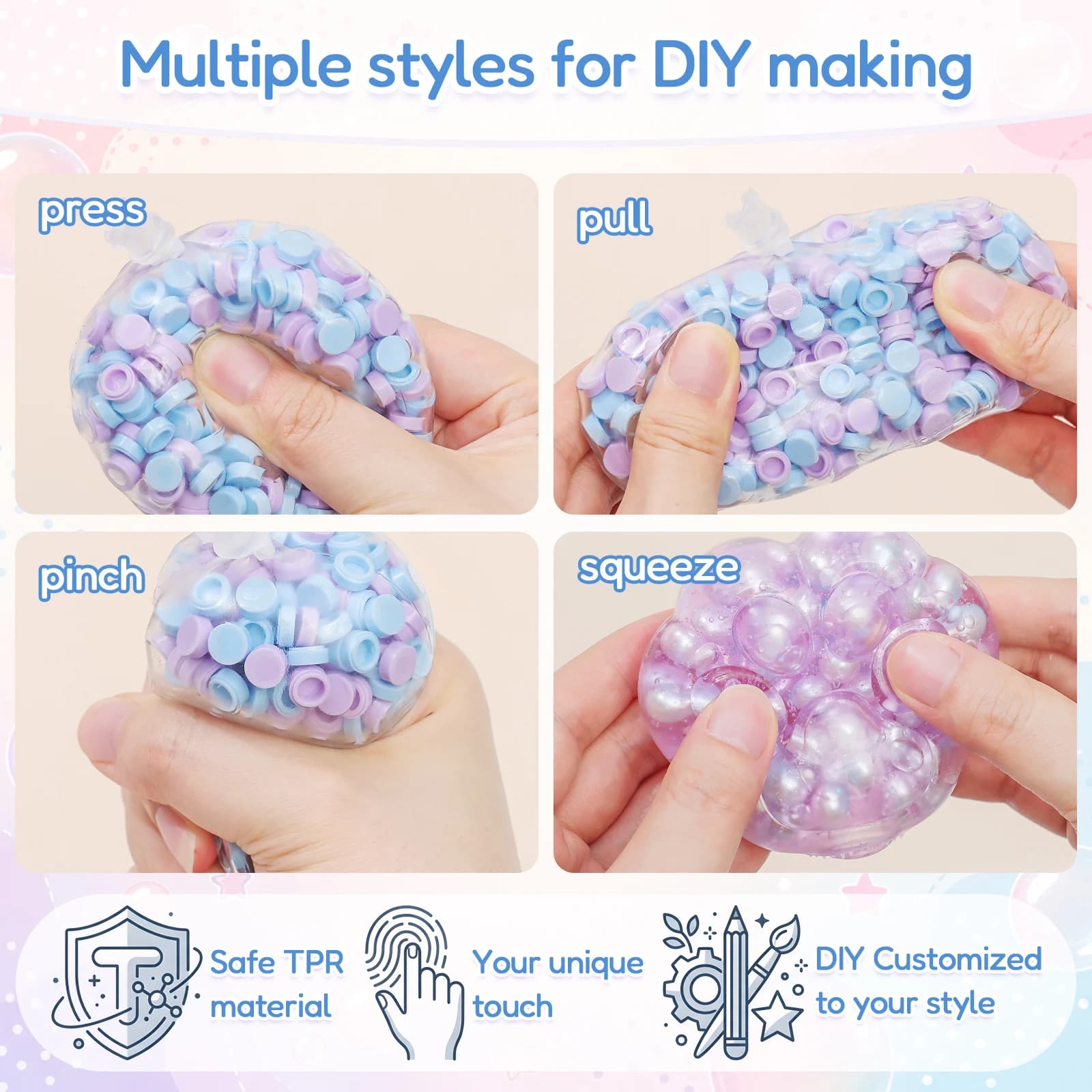 6cm Ball Skins DIY Stress Ball Making Kit 5cm Ball Skins Slime Squishy Ball Maker Kit Gloves Clay Stress Ball Kit Craft Gifts
