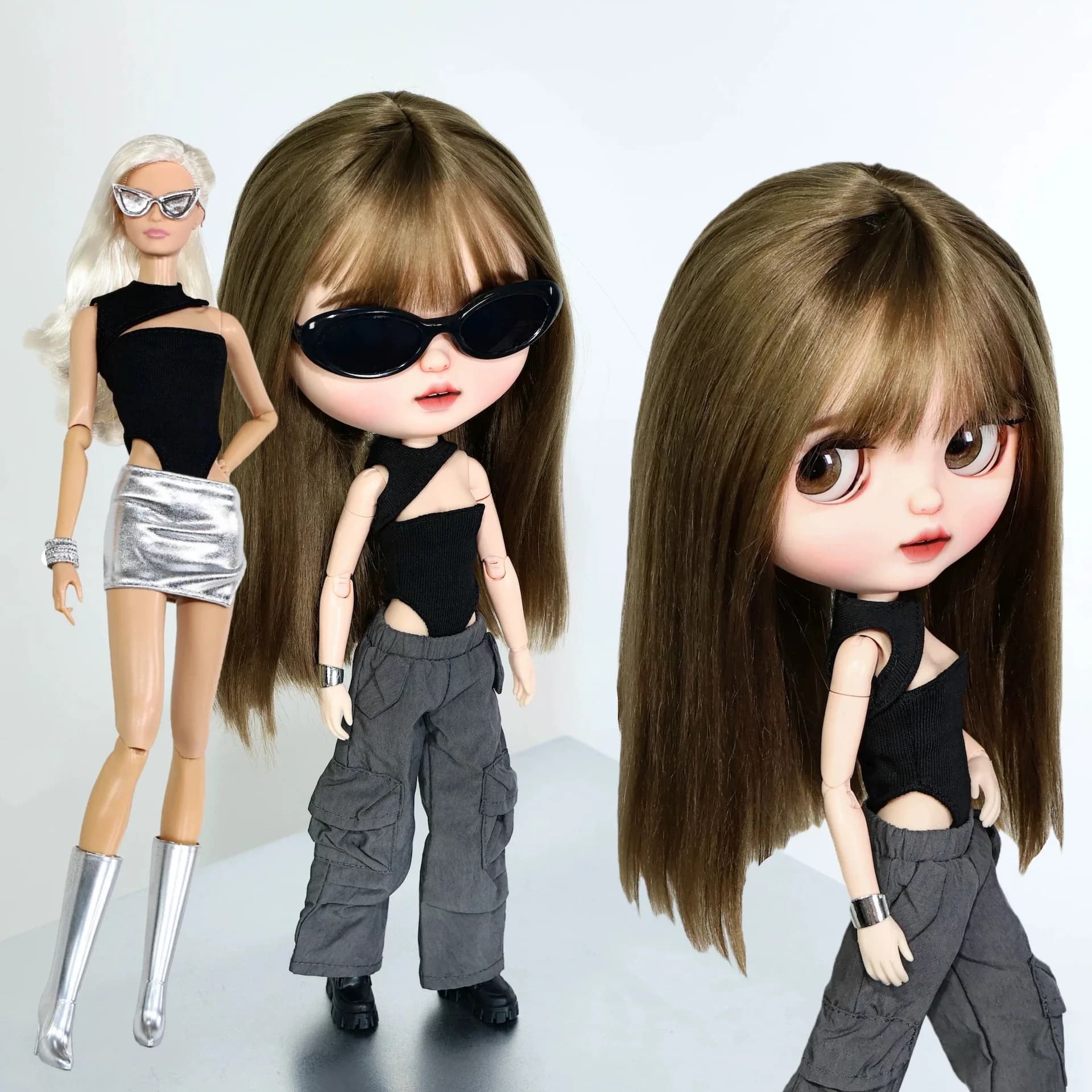 Accessori per vestiti per bambole di moda Design unico Gilet ritagliato in un unico pezzo + Set di gonna divisa Spice Girls per bambola 1/6 OB24 FR Supermodel