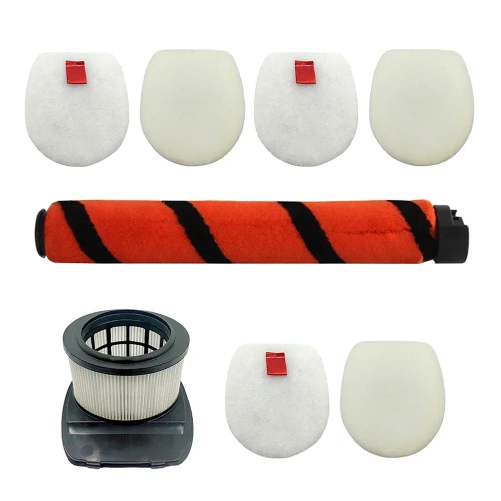 Simplified cleaning process roller brush set and foam filters for vacuum cleaner Shark IC300/IZ251 UK/IZ201 UK/IZ102