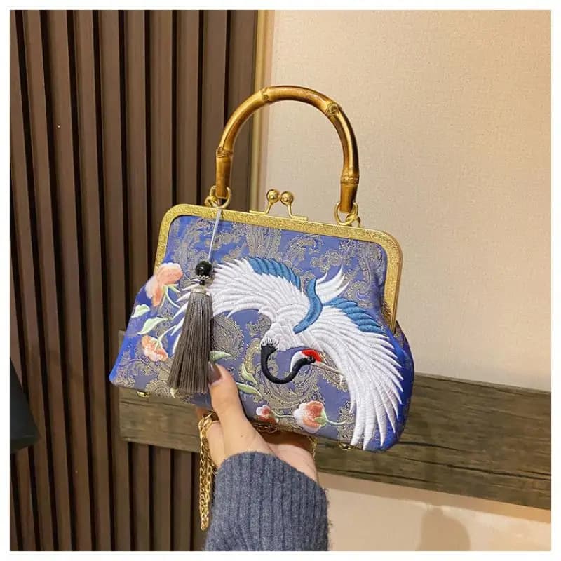 Chinese Style Embroidery Jacquard Women Clutch Bag With Tassel Wedding Evening Trendy Handbag Elegant Crossbody Shoulder Bag