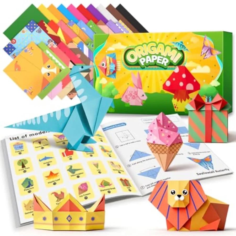 Origami Paper Kit, 200 Sheets with 80 Patterns, Double Sided Colored Blank Folding Paper Set with Step-by-Step Instructions, Ar