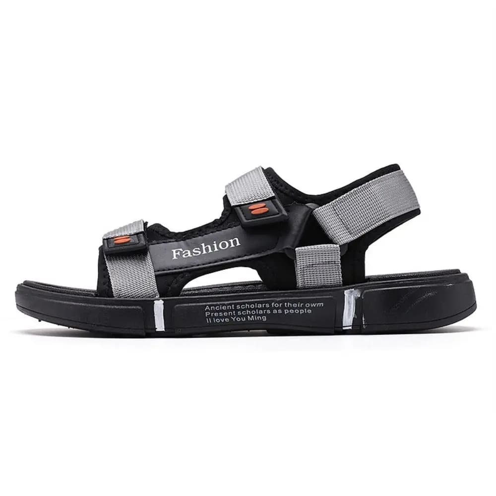 Simple Peep Toe Sandals Shoes Men Thick Soled Letter Ankle Buckles Slippers Summer Beachwear Platform Slippers Beach
