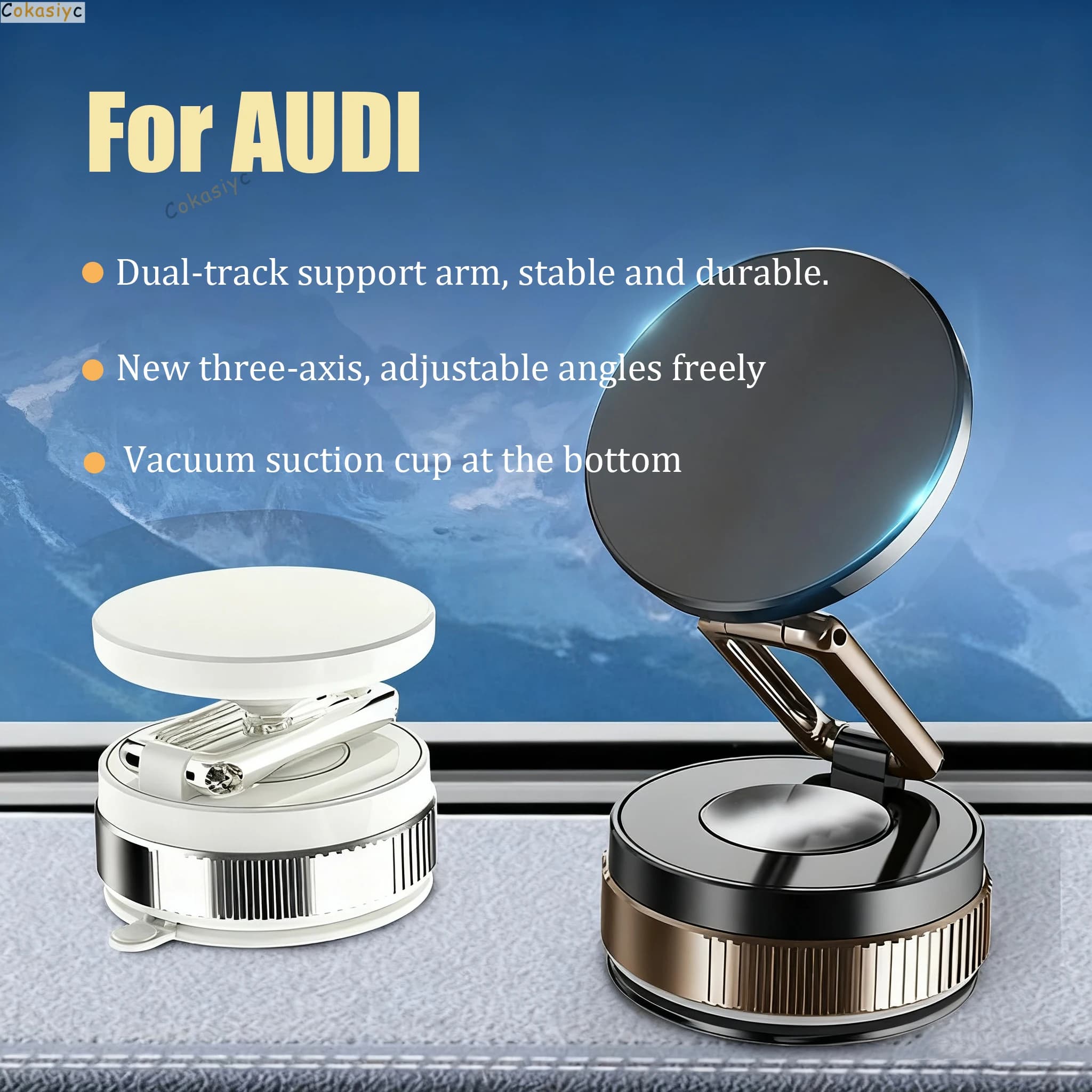 Supporto per telefono magnetico per vuoto per auto Supporto per ventosa girevole pieghevole portatile per Audi A1 A2 A4 A6 Q5 Q7 Q8