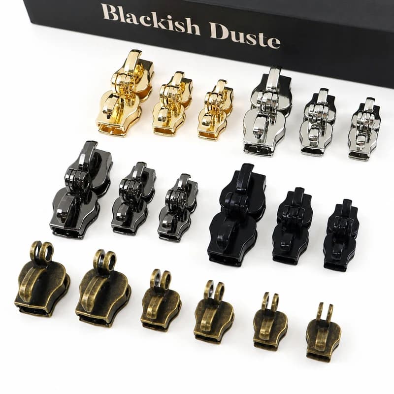 20Pairs 5# 8# 10# Nylon Zipper Sliders Double Hole Puller Head for Luggage Wallet Bag Pocket Closure Zip Repair DIY Accessories