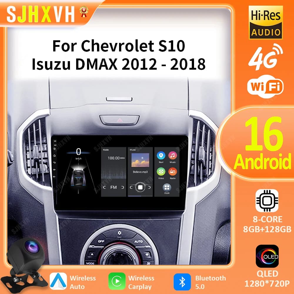 For Chevrolet Holden S10 TRAILBLAZER COLORADO ISUZU DMAX Car Radio Carplay GPS Navigation Stereo Android Auto Screen 4G No 2din