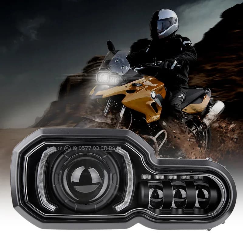 Fari moto approvati e-mark per BMW F650GS F700GS F800GS ADV F800R luci moto completo gruppo fari a LED