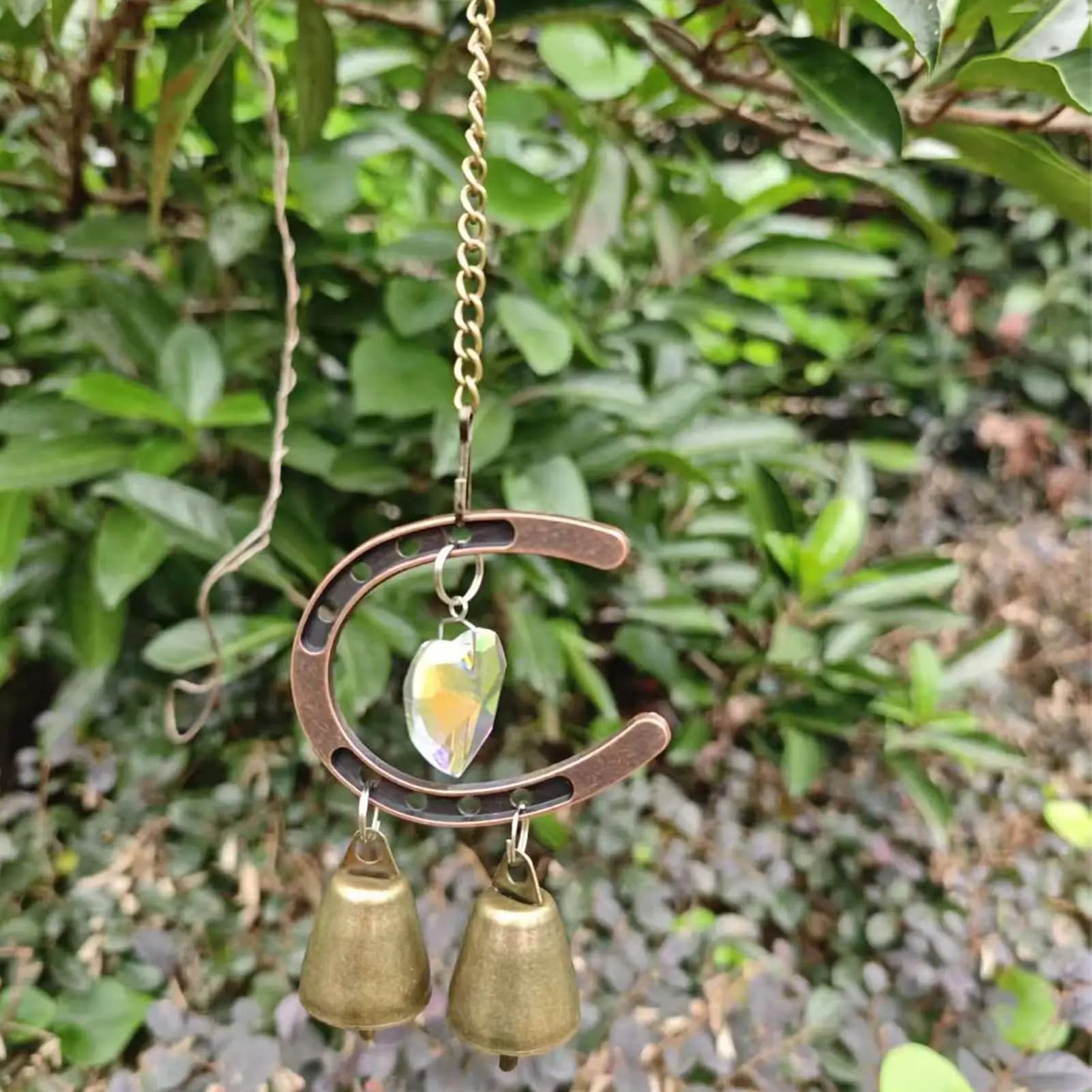 Wind Chime Decoration Weatherproof Ornament Meditation Outdoor Horseshoe Luck Wind Chime For Housewarming Party Christmas Eave