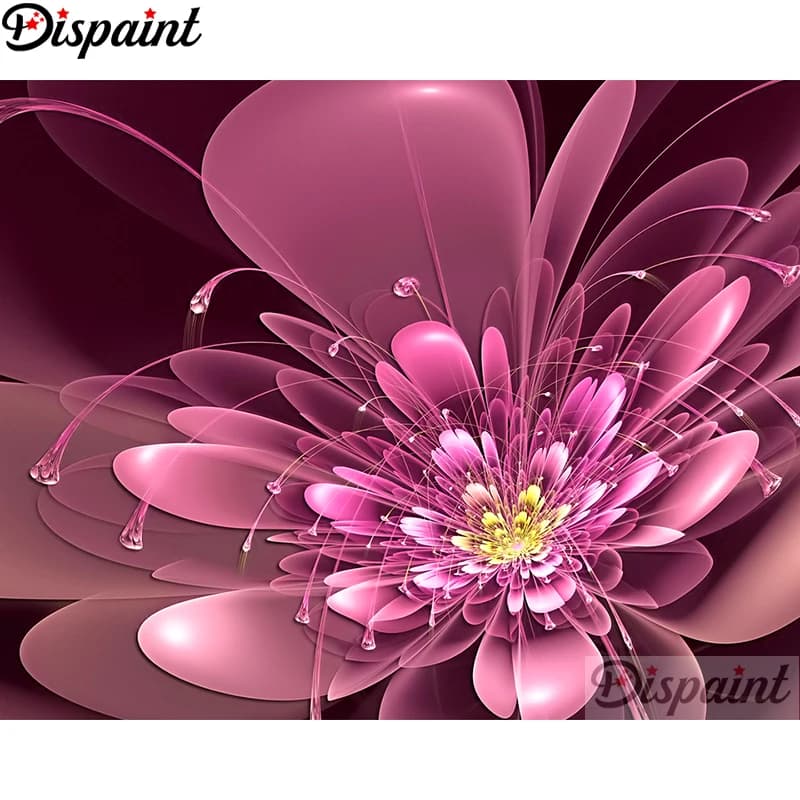 Dispaint Pieno Quadrato/Rotondo Trapano 5D Pittura Diamante FAI DA TE "Fiore in fiore" Ricamo Punto Croce 3D Complementi Arredo Casa A10861