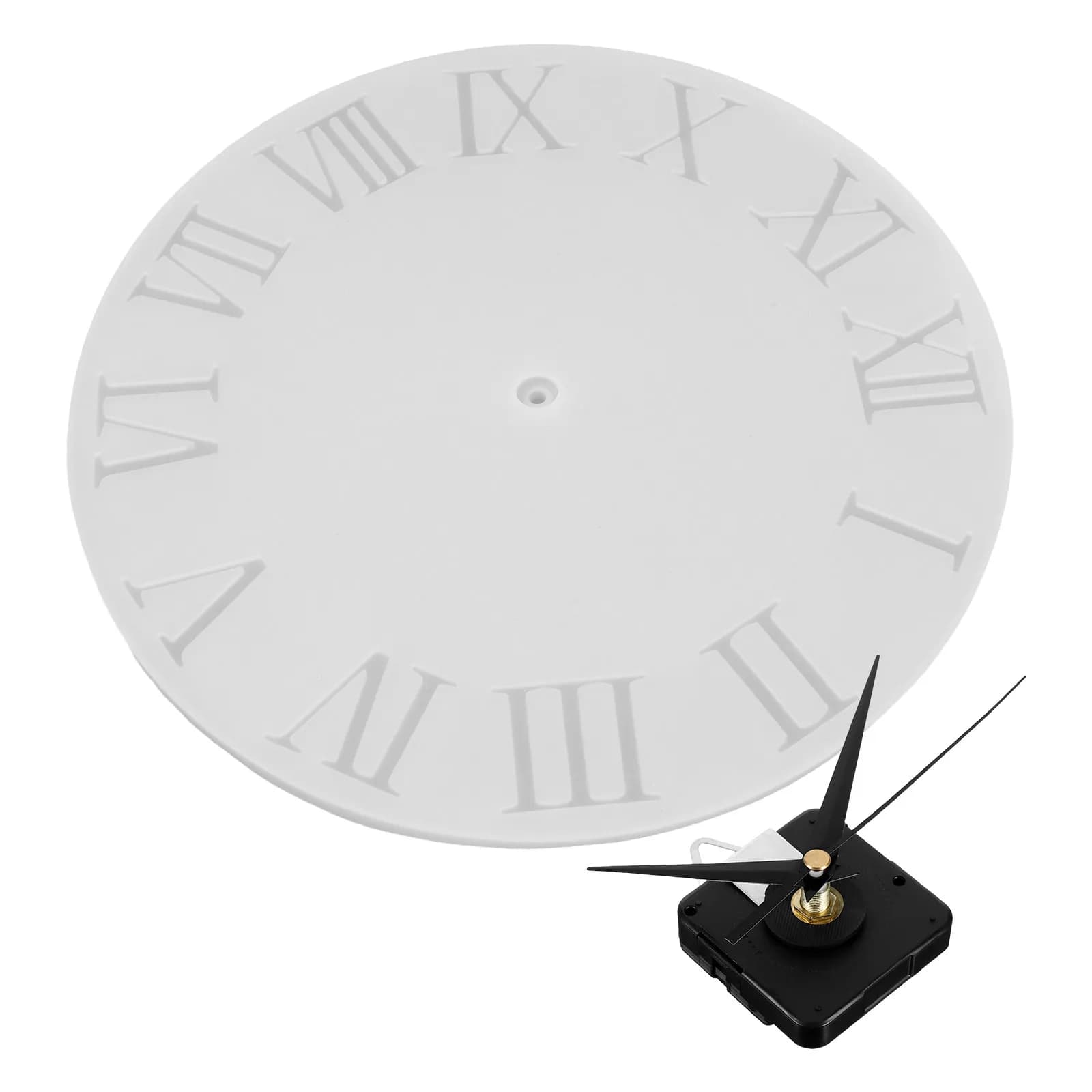 Roman Numerals Silicone Resin Clock Mold Kit DIY Round Wall Clock Mechanism Precision Casting Molds Home Office Decor