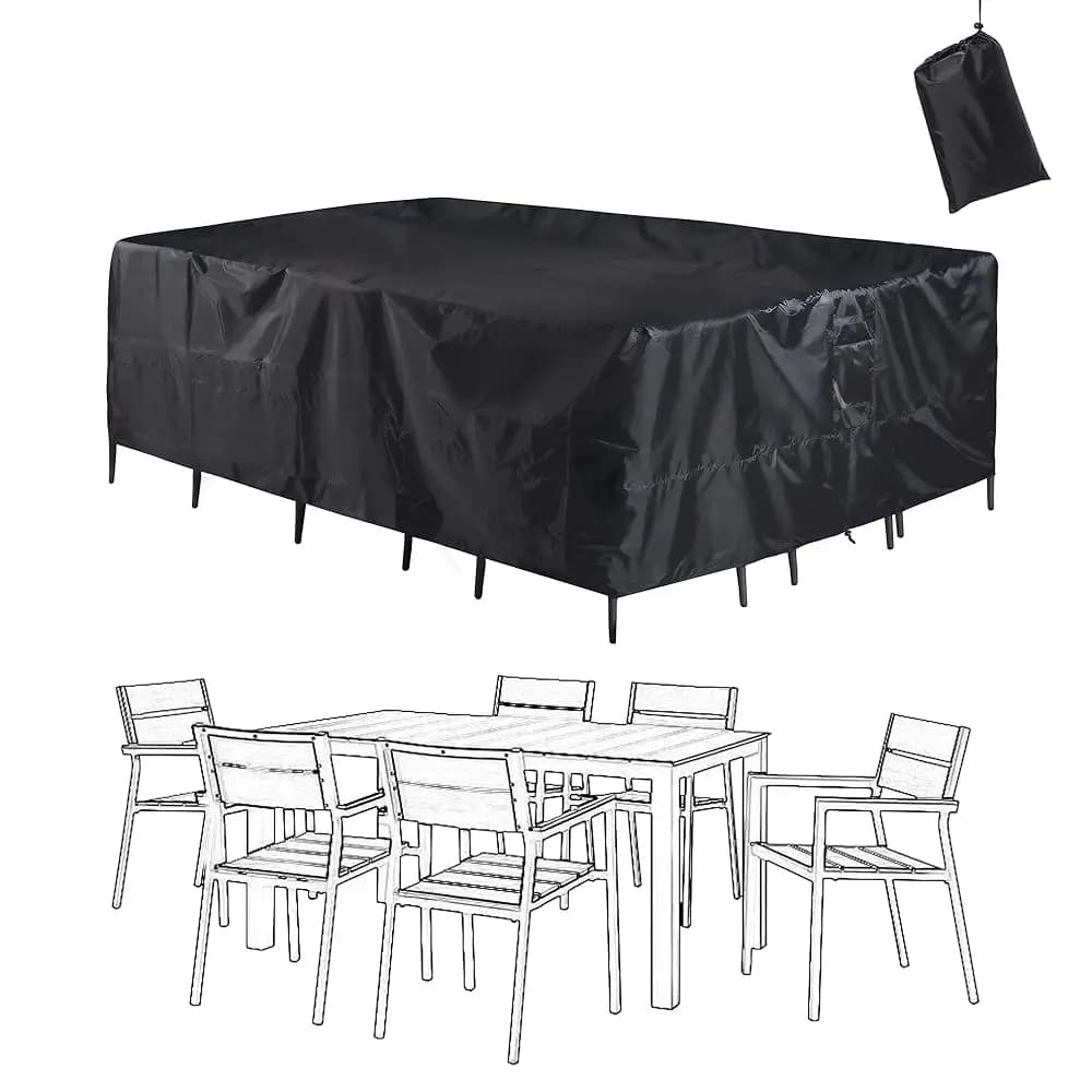Coperture Impermeabili per Tavoli da Patio per 4-6 Posti, Coperture per Mobili da Esterno (90'' L x 63'' L x 30'' A), Resistenti a Pioggia, Neve, Polvere e Vento