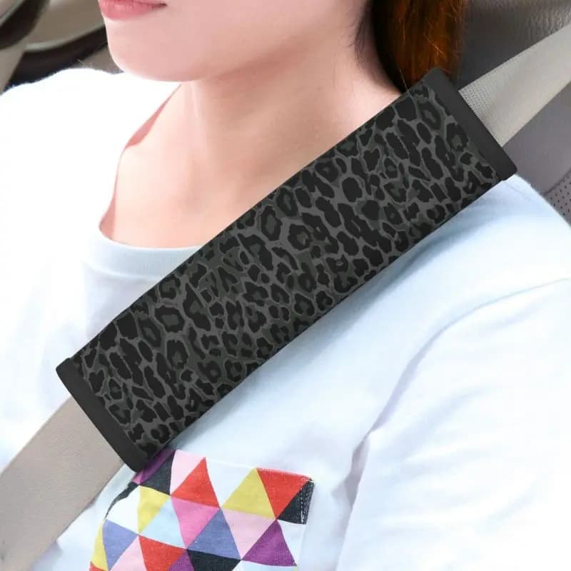 Covers safety belt for car leopard black Covers safety belt for shoulder Covers safety belt from 2 pieces Covers soft shoulder strap