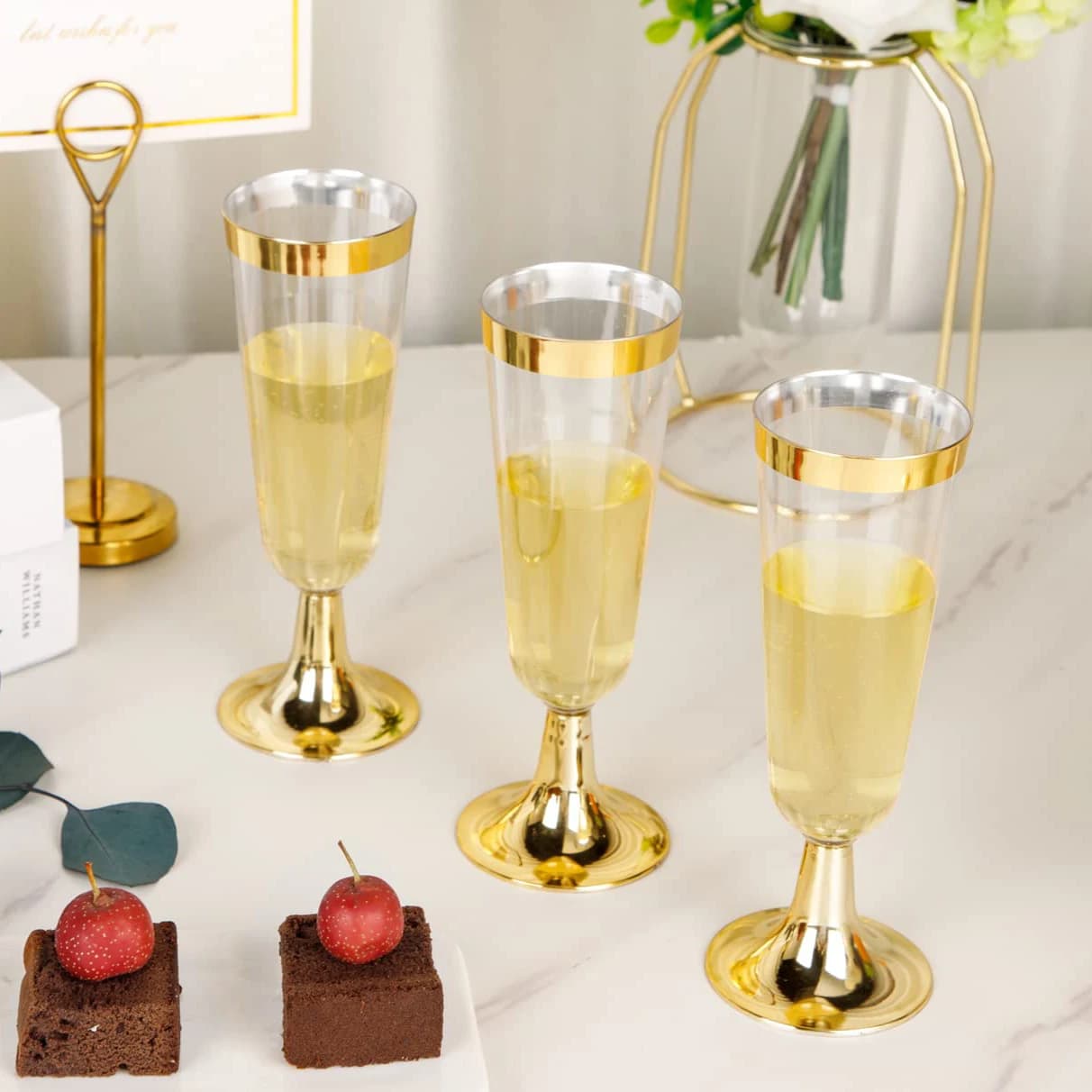50 pz 5 OZ Usa E Getta Tazza di Vino Del Partito di Plastica Champagne Flauti Cocktail Fragola Tostatura di Vetro per Matrimonio Bar Festa di Campeggio