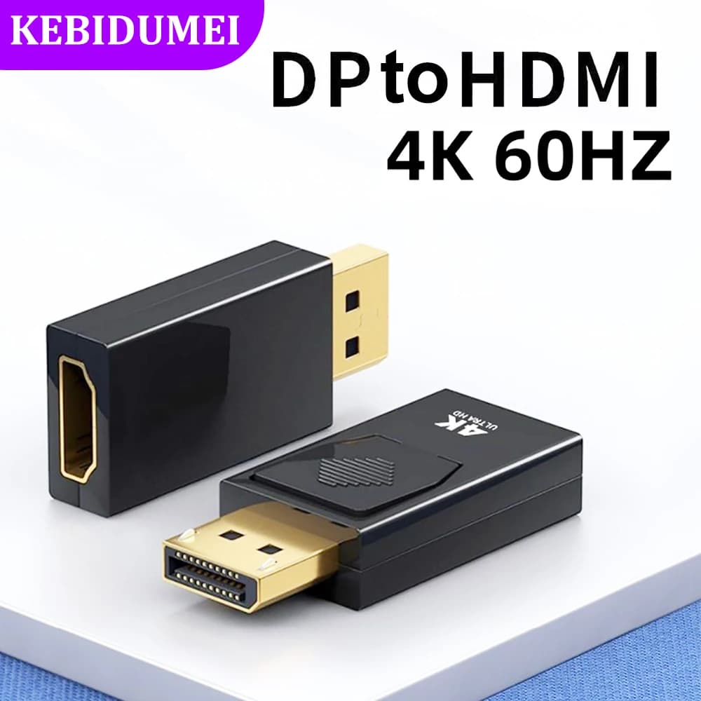 Adattatore DP a HDMI 4K 60Hz Display Port a HDMI Convertitore DP Maschio a HDMI Femmina Video Audio Cavo HD per PC TV Proiettore portatile