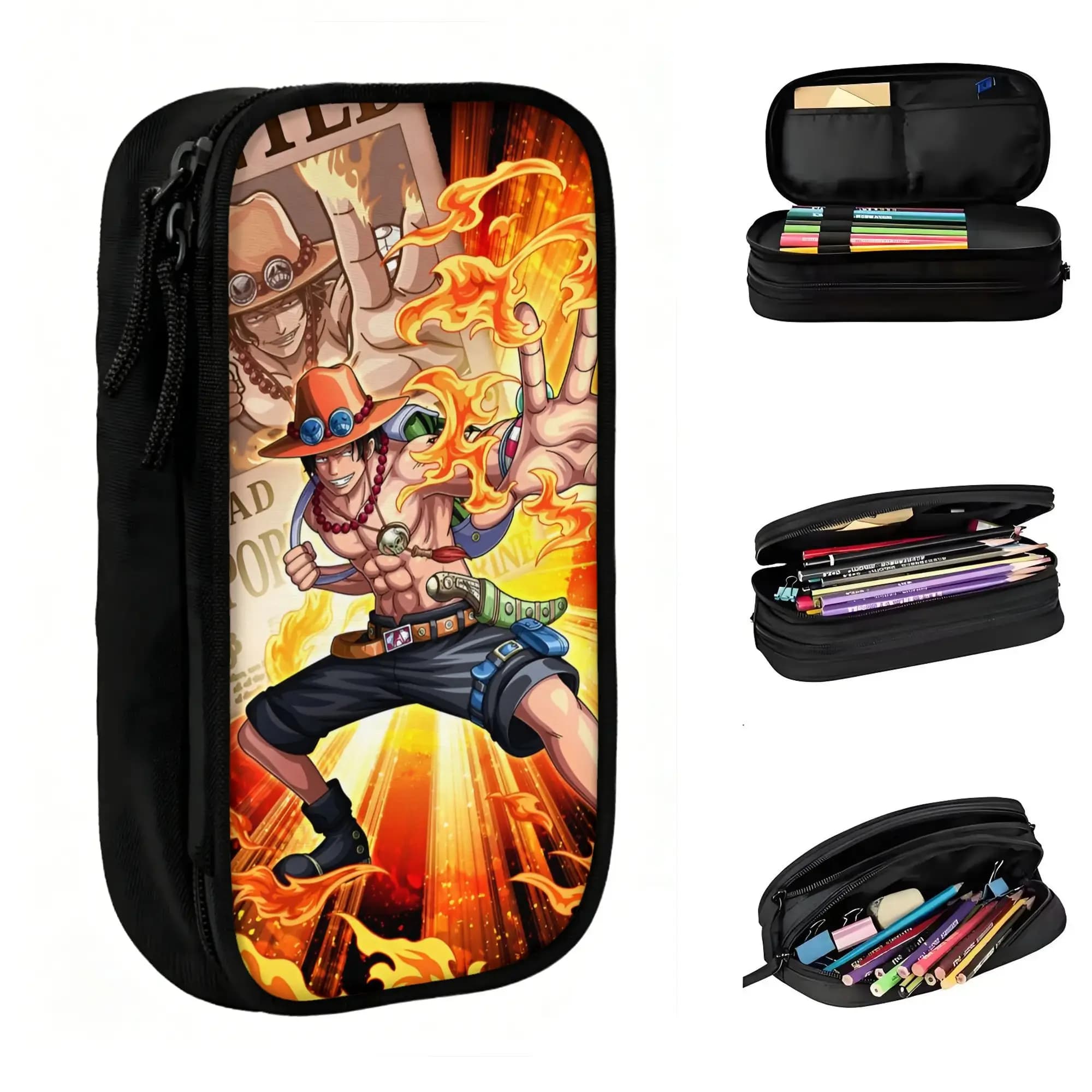 Custom Ace Cartoons Hot Pencil Case for Boys Girls Large Capacity Pen Box Bag School Accessories