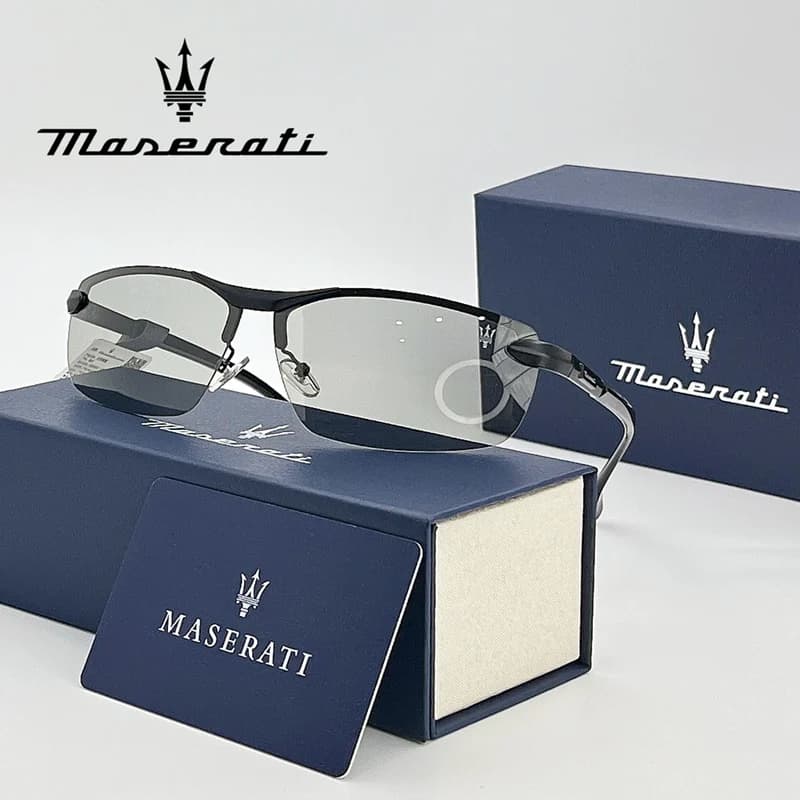 MASERATI Sunglasses Polarized UV400 Lightweight Frameless Cycling Driving Glasses for Men Women Unisex Outdoor Sports Daily Use