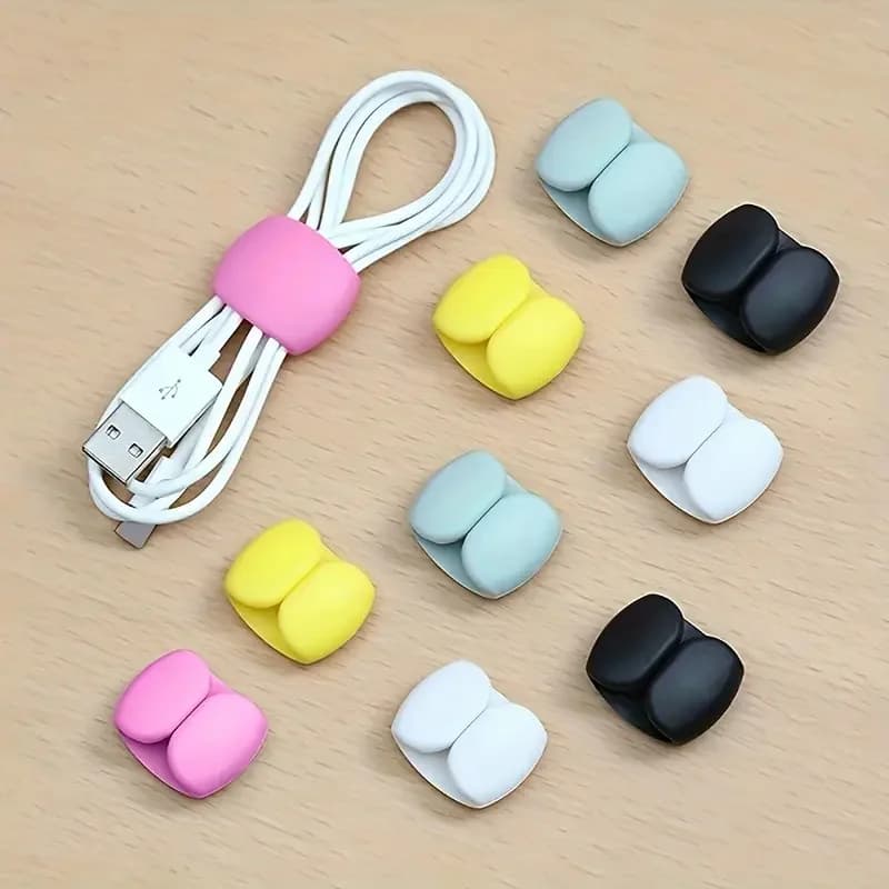 5/10/15/20 pezzi clip multifunzionali per organizer per cavi anti-groviglio in plastica morbida adatte per cavi di ricarica e cavi per auricolari