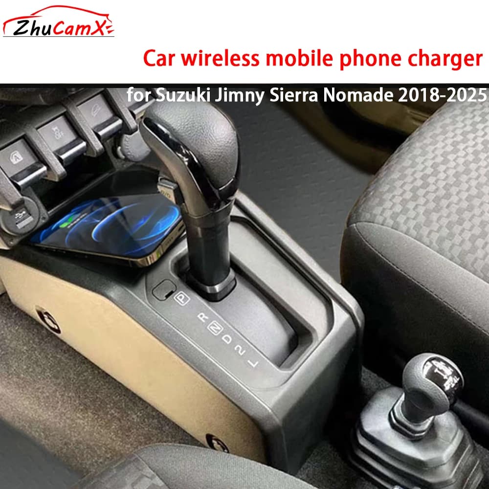 Per Suzuki Jimny Sierra Nomade 2018-2025 Console centrale di archiviazione Caricatore per telefono cellulare wireless 18W iPhone Magsafe Ricarica rapida