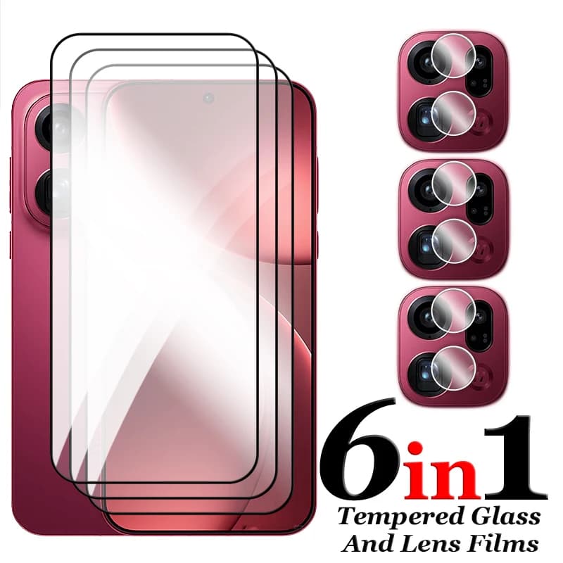 Pellicola Protettiva 6in1 per OPPO Find X9 Pro, Vetro Temperato 2.5D per Find X9, X9+, X9s, X9 Pro, Protezione Schermo Completa e Pellicola per Lenti Find X9