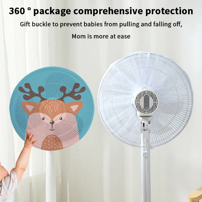 Modello di cartone animato Coperture di protezione della ventola Protezioni per le dita dei bambini Rete di sicurezza da 16-18 pollici Ventilatore rotondo Rete elettrica anti-pizzico per bambini
