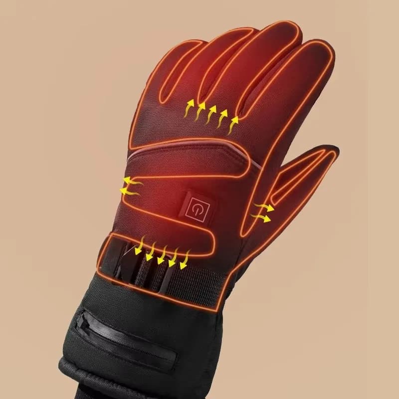 Airo Outdoor Snowboard Motorcycle Cycling Waterproof Heating Rechargeable Battery Winter Electric Heated Ski Gloves