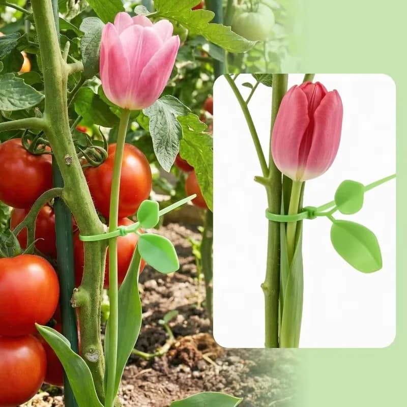 20/30 Pezzi Fascette in Plastica a Forma di Foglia, Autobloccanti, per Supporto Piante, Organizzazione Giardino e Uso Multiuso