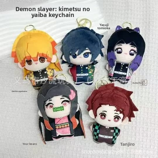 Kimetsu No Yaiba Plush Keychain Demon Cotton Doll Kawaii Anime Character Bag Charm Cute Stuffed Toy Gift Style Soft