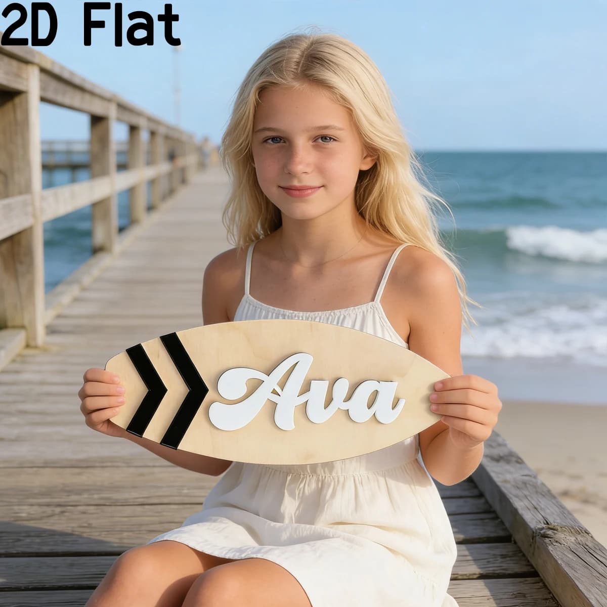 1 Pezzo Targa Personalizzata in Legno e Acrilico a Forma di Tavola da Surf, Decorazione Murale per Casa, Ufficio, Stanza, Fai da Te, Verniciabile, Regalo per Asilo, Compleanno, Matrimonio, Scuola