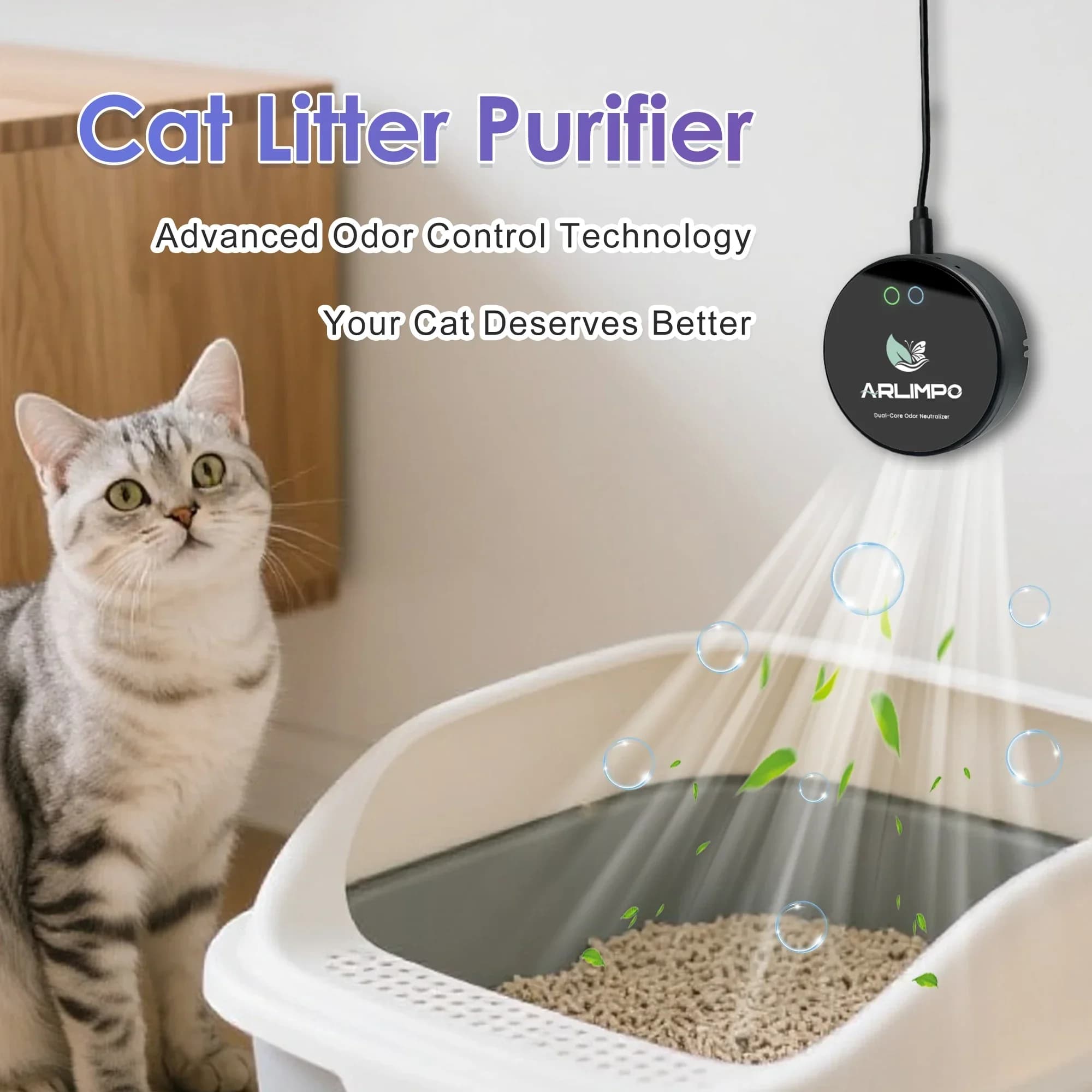 USB Mini Air Purifier for Car Home, 3-in-1 Negative Ion Plasma Active Oxygen, Odor Dust Removal, Quiet Smart Deodorizer