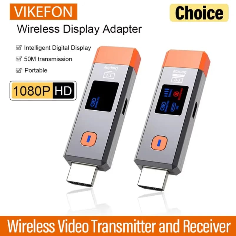 Kit trasmettitore e ricevitore video HDMI wireless da 50 m, estensore HDMI wireless 1080P, dongle TV Stick con display Wi-Fi per PC e TV