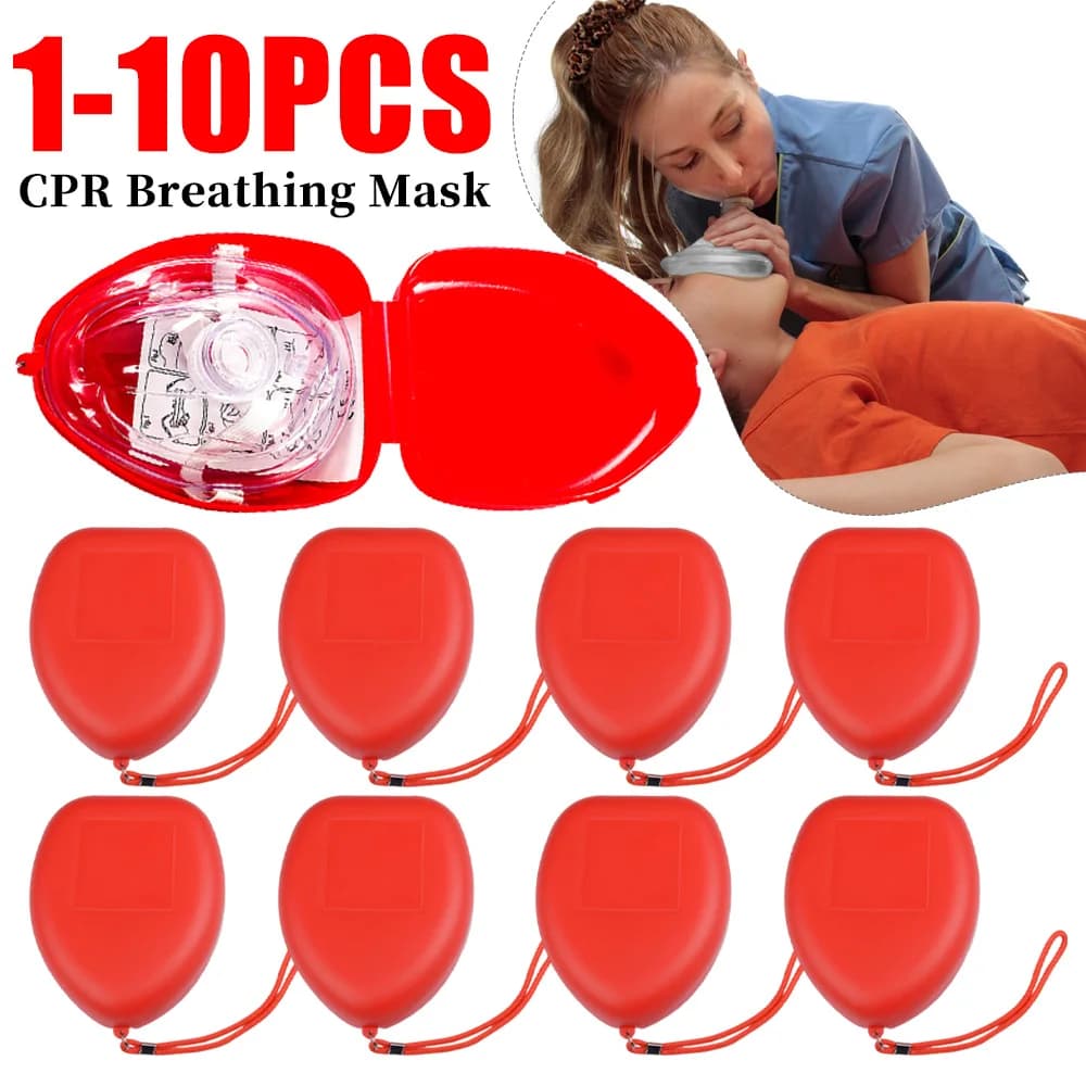 Maschera respiratoria per primo soccorso da 1-10 pezzi, maschera professionale per respirazione CPR con valvola unidirezionale, strumento di primo soccorso, attrezzatura di soccorso di emergenza