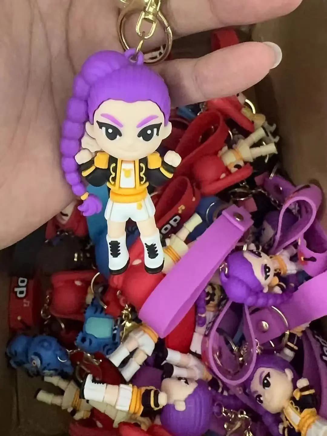 Cute K-Pop Demon Hunters Keychain Pendant Little Tiger Character PVC Figure Anime Theme Keyring for Fans Gift Backpack Phone Bag