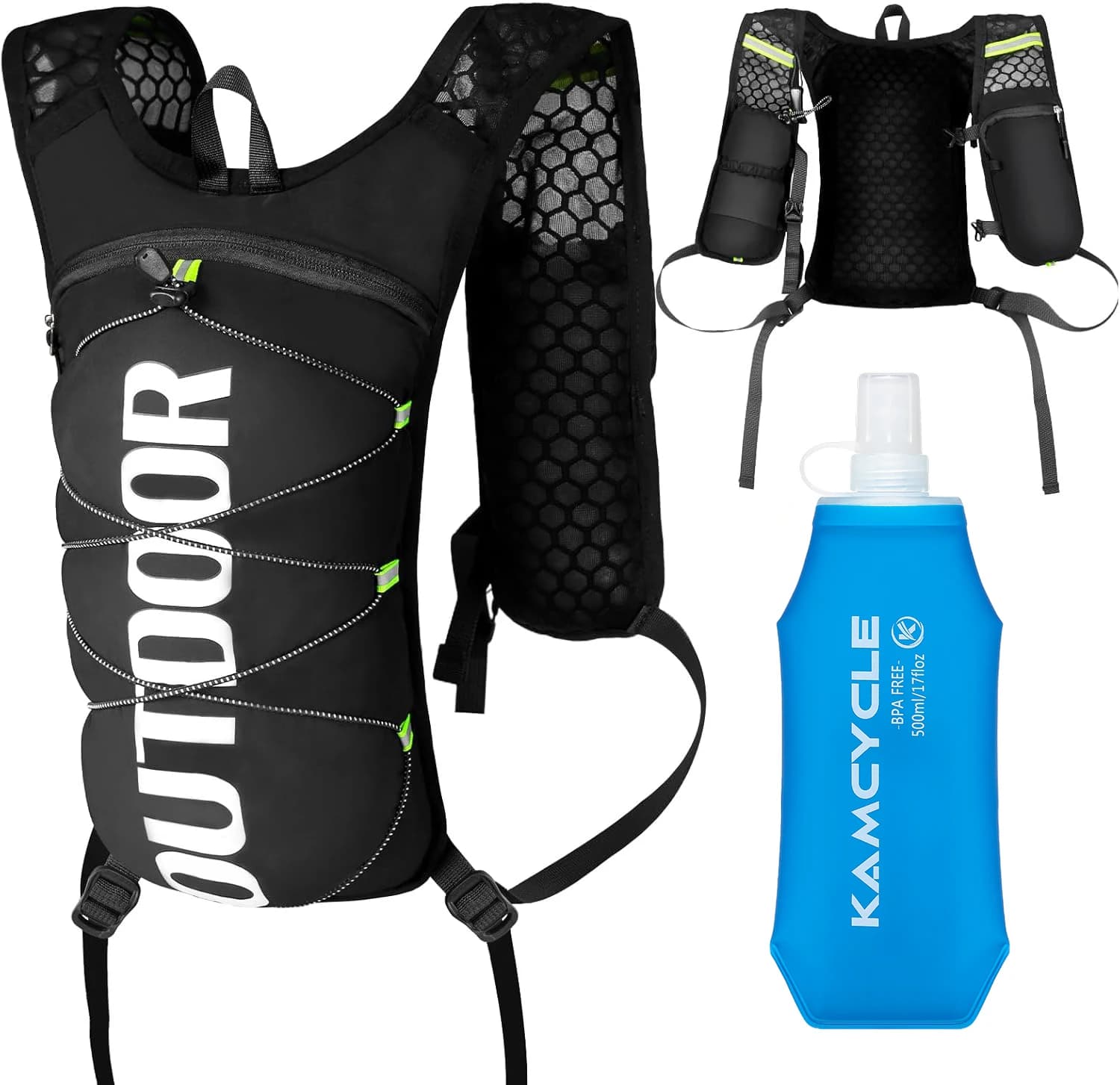 500ml Water Bottle Running Vest for Women and Men, Lightweight Hydrating Vest, Marathon Backpack, Trail Running and Cycling