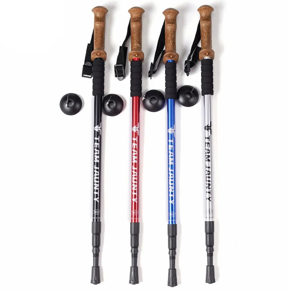 Outdoor Trekking Sticks in Ultralight Aluminum Alloy Three Sections Climbing Stick Travel Corkking Equipment ZK49S