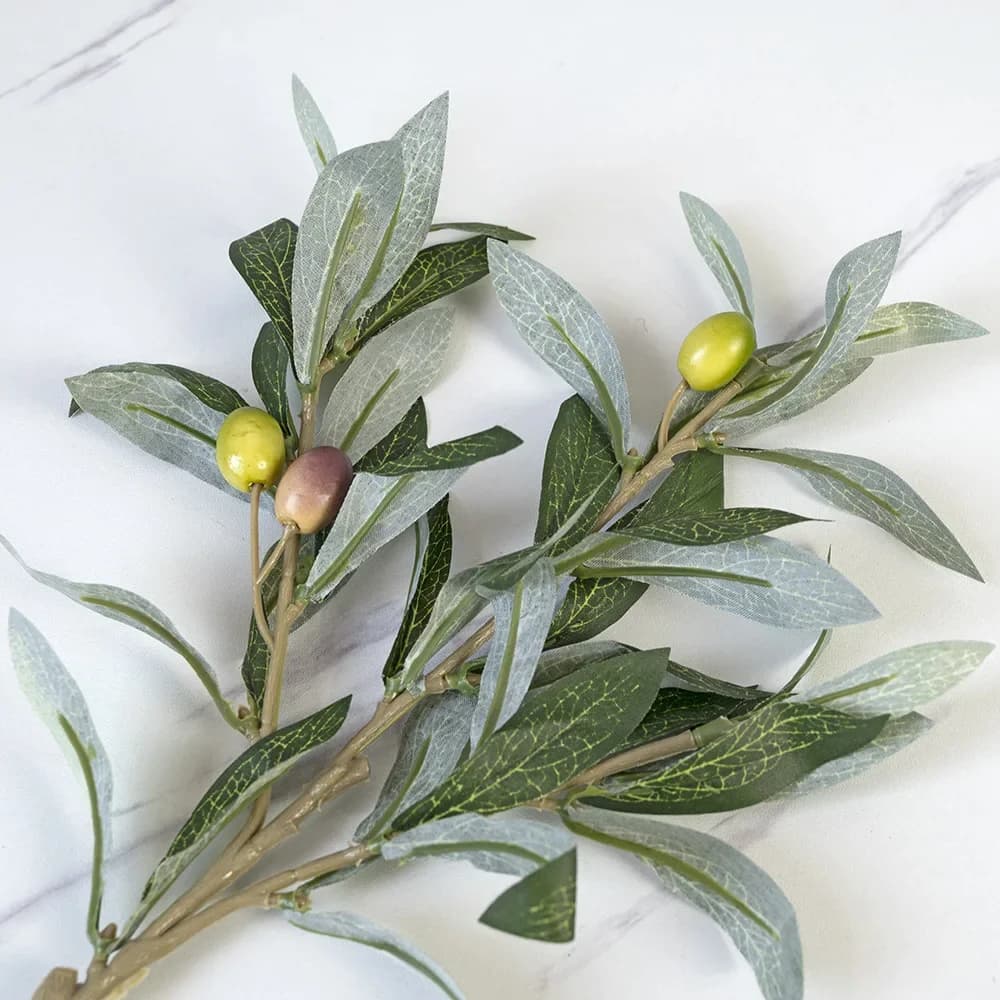 Artificial Olive Tree 100cm, Fin Plastic Plant for Outdoor and Interior Decoration, Home, Garden, Room, Wedding, Balcony