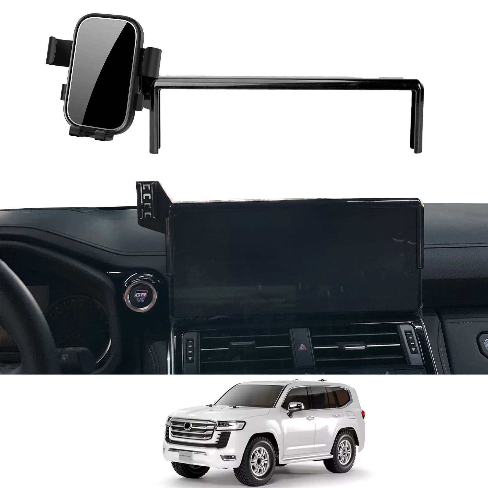 Supporto per telefono cellulare per auto per Toyota Land Cruiser LC300 2022 2023 2024 (schermo senza USB) staffa GPS supporto di navigazione automatico