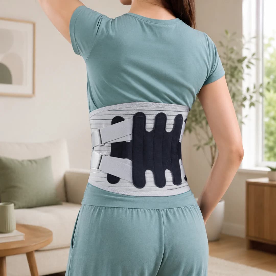 1 Piece Waist Support, Men and Women Waist Belt, Removable Steel Plate, Dual Tension Straps, Breathable, Running Gym