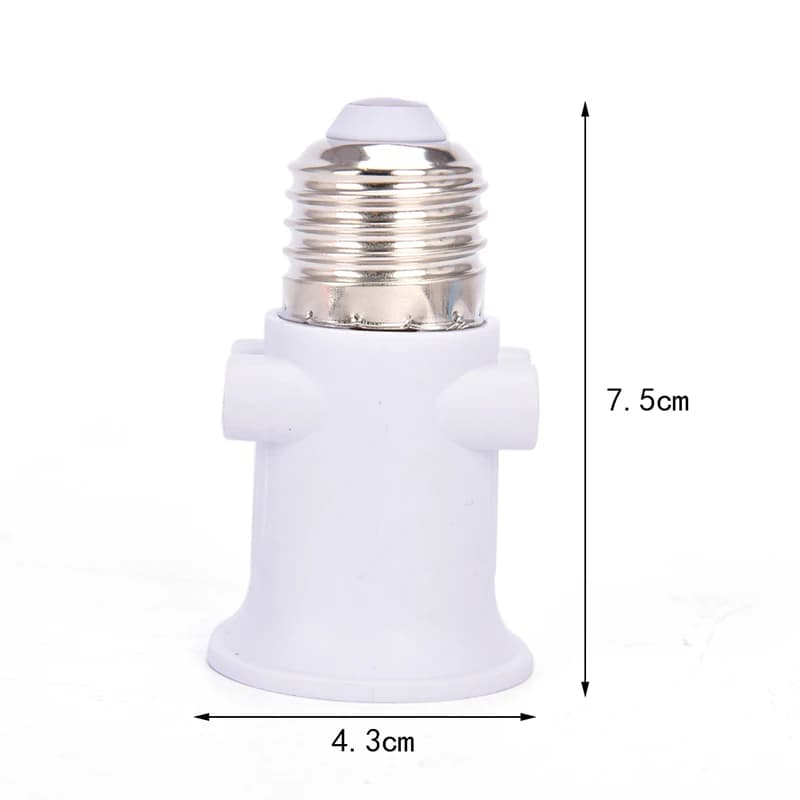 1Pc PBT Fireproof E27 Bulb Adapter Lamp Holder Base Socket Conversion with EU Plug.
