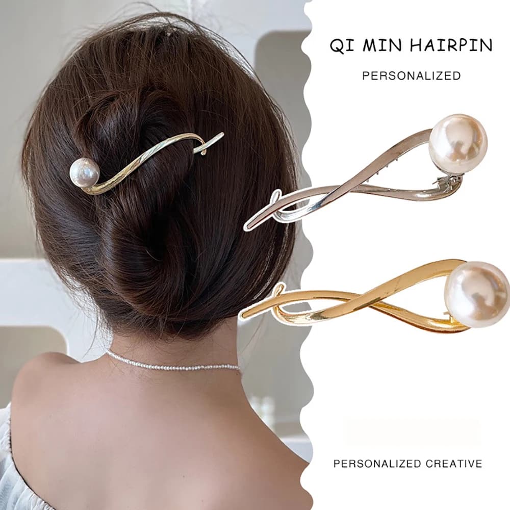 Coreano Metallo Farfalla Perla Fermagli per capelli Forcine Moda Dolce Coda di cavallo Clip Barrettes Hairgrips Copricapo Accessori per capelli donna