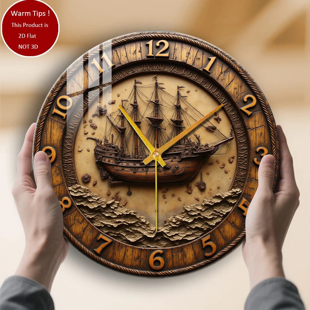 Tempered Glass Wall Clock Ancient watch for sailboat suitable for wall decorations or table displays everywhere