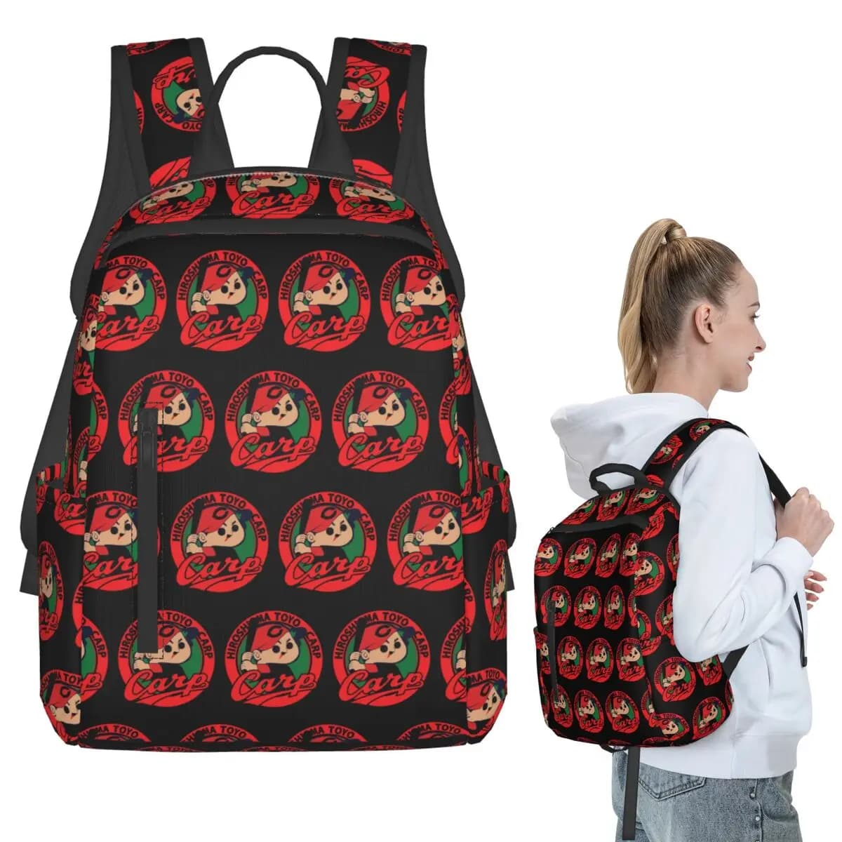 Zaino Hiroshima Toyo Carp, borsa per libri per studenti, borsa per la scuola per bambini, borse a tracolla per computer, uomo donna