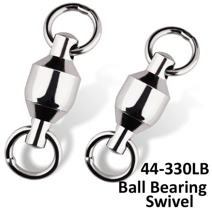 20pcs Ball Bearing Swivel Heavy Duty Trolling Swivel Stainless Steel Fishing Connector For Slow Pitch Jigging Fishing Lure