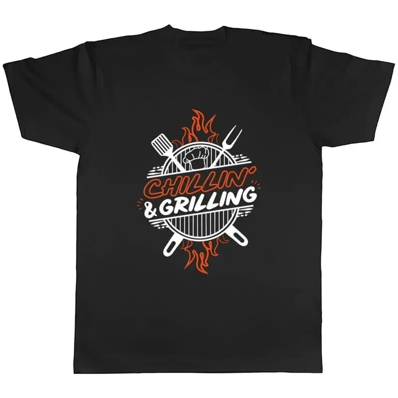 Chillin' and Grilling Mens T-Shirt BBQ Barbecue Summer Grill Tee Gift